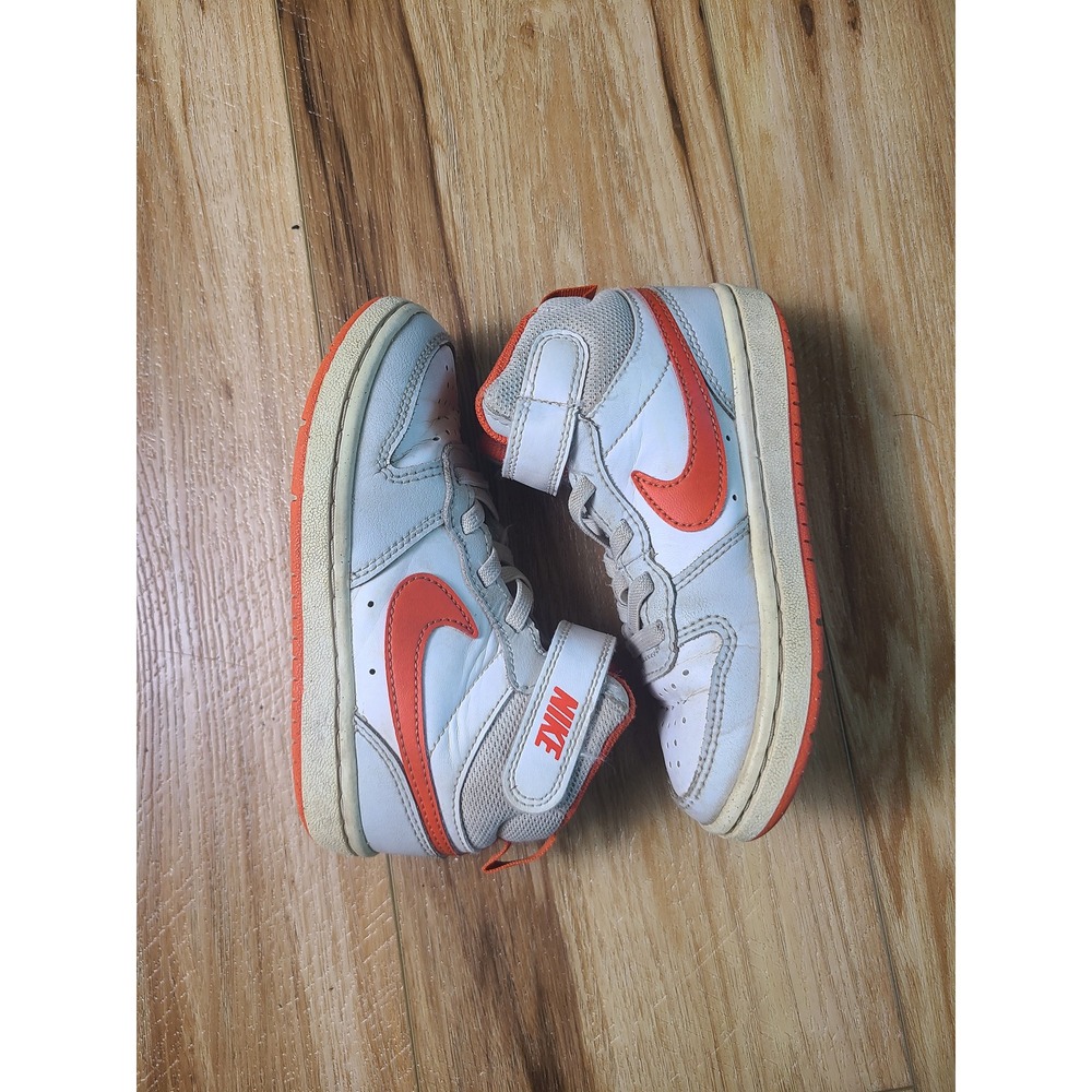 Nike 10.5C Court Borough Mid 2 Athletic Sporty White Orange CD7783-008